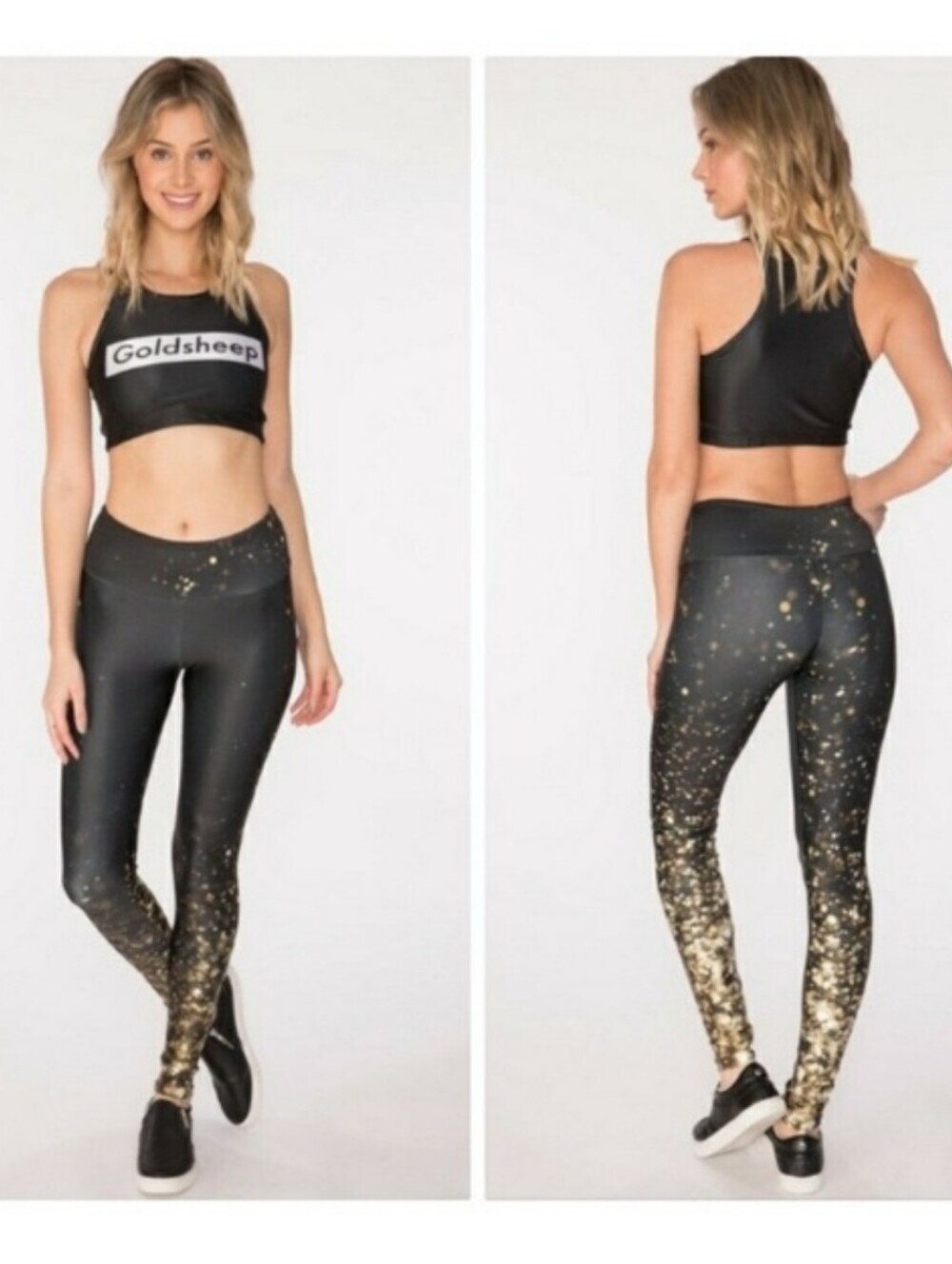 GOLDSHEEP, Falling Lights Leggings, Holiday Glitter (Printed), Small, MSRP $98